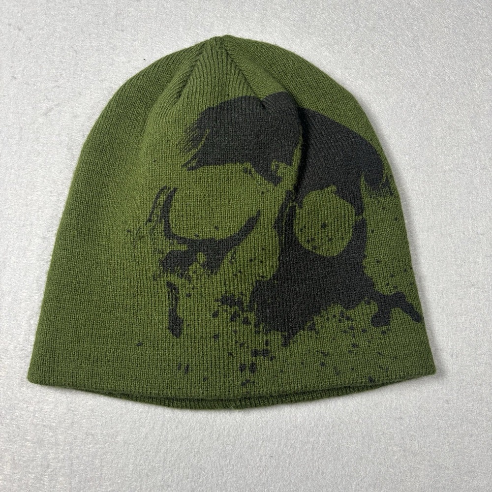 Pugs Unisex Men's Knitted Graphic Print Beanie Winter Hat Green OSFM Y2K Skater